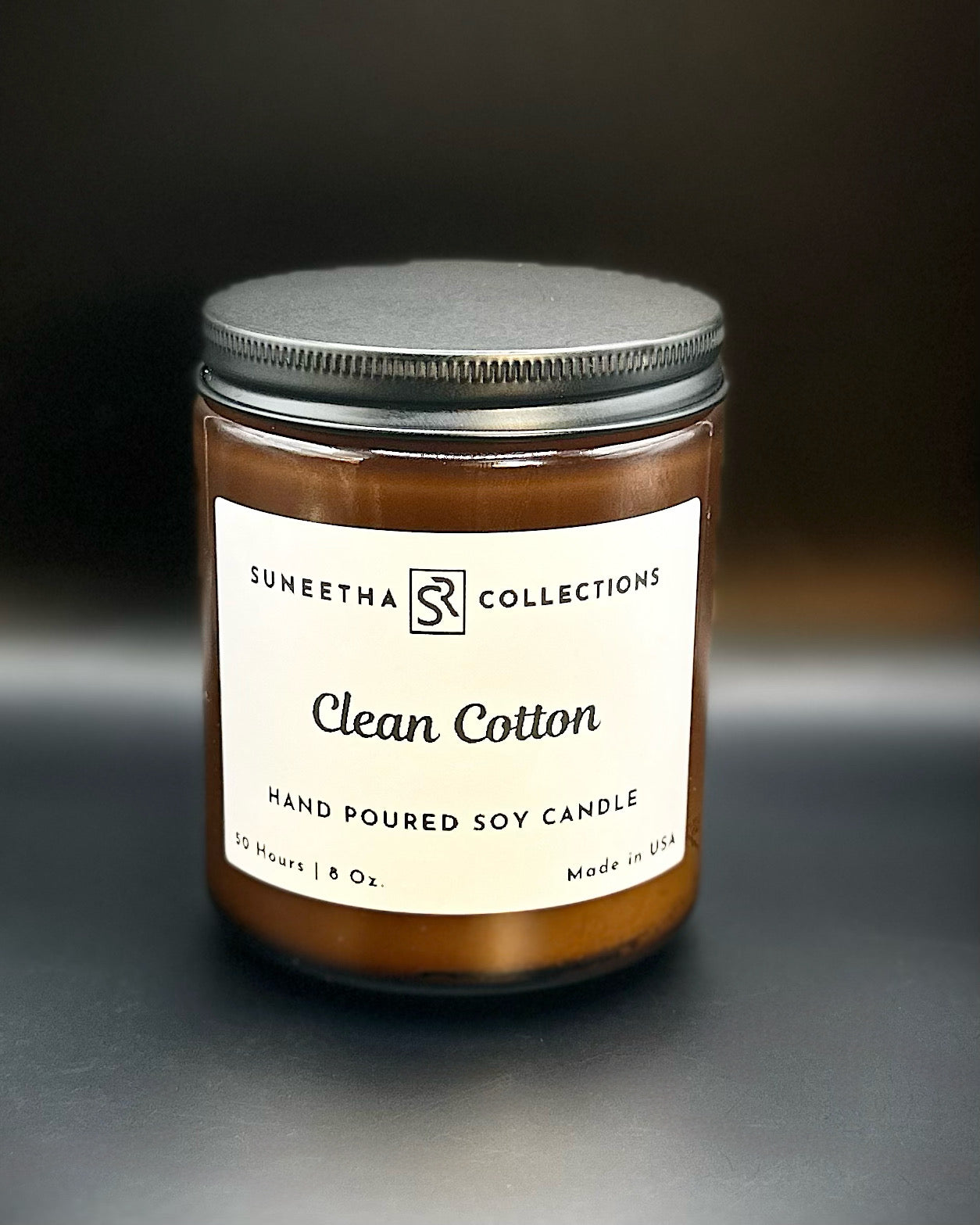 8 Oz Clean Cotton in a Amber Jar Close lid