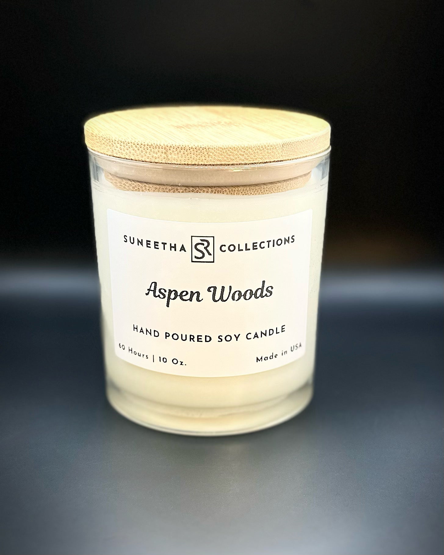 AspenWoods 10Oz WhiteClearJar Open Lid