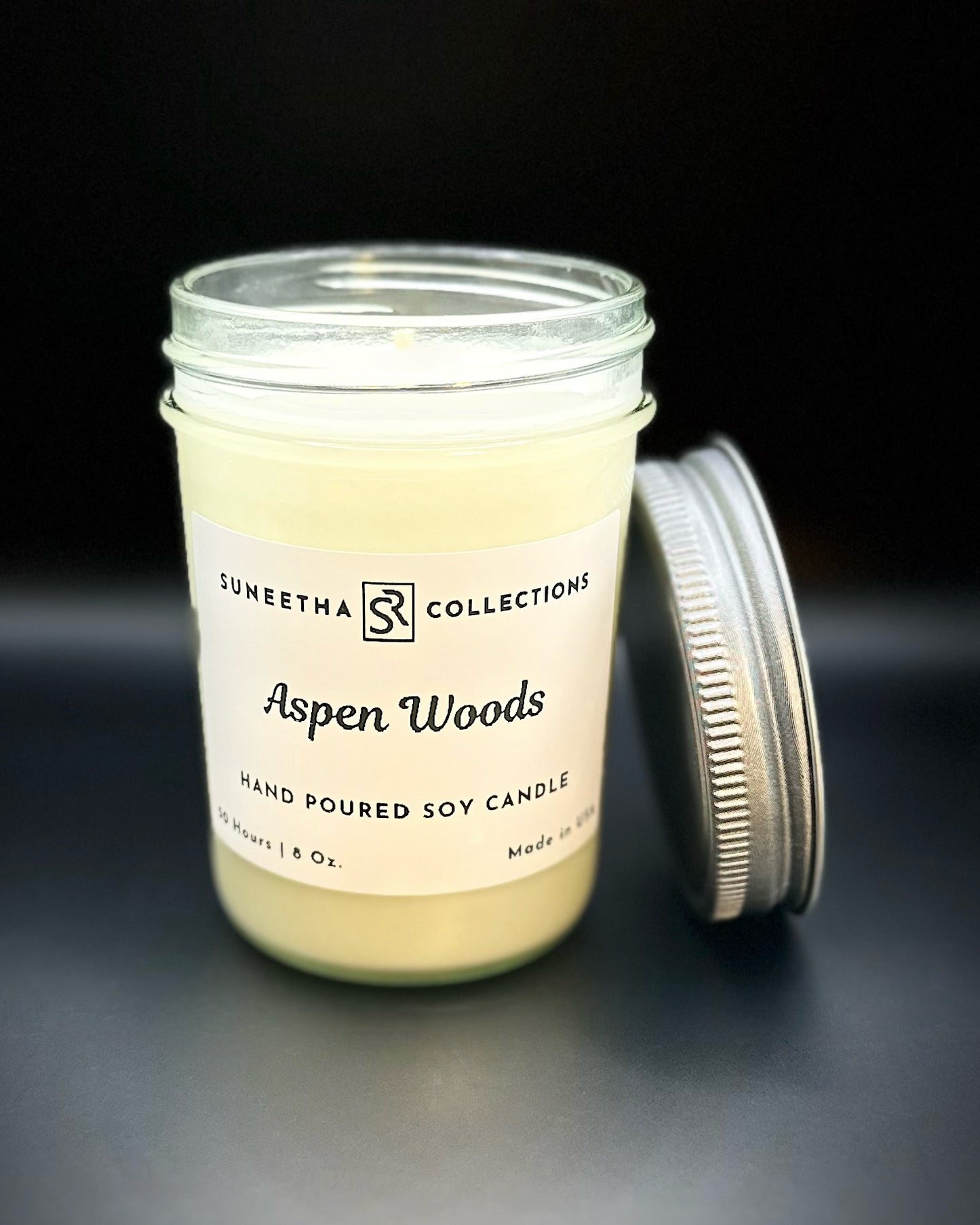 Aspen Woods 8Oz Mason Jar Open Lid